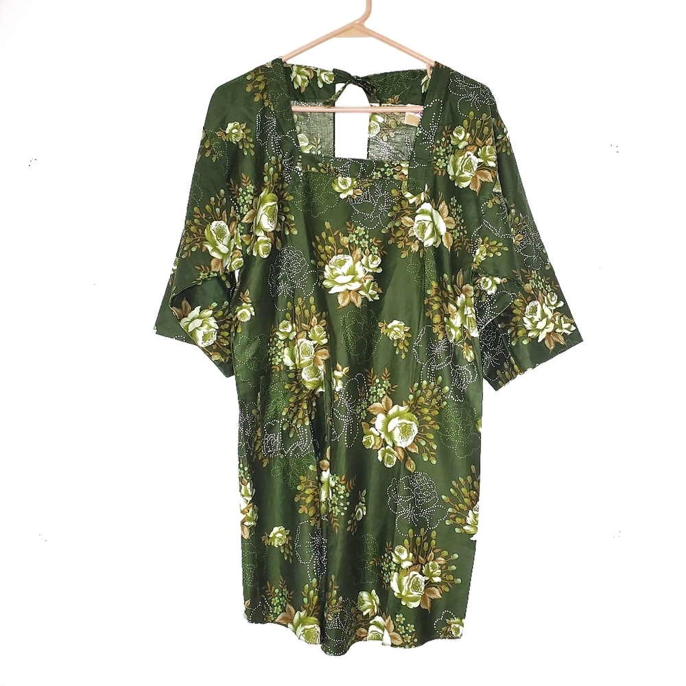 Vintage Design House Apron Oshare Kappogi Floral Cottagecore Retro Fall 60s 70s